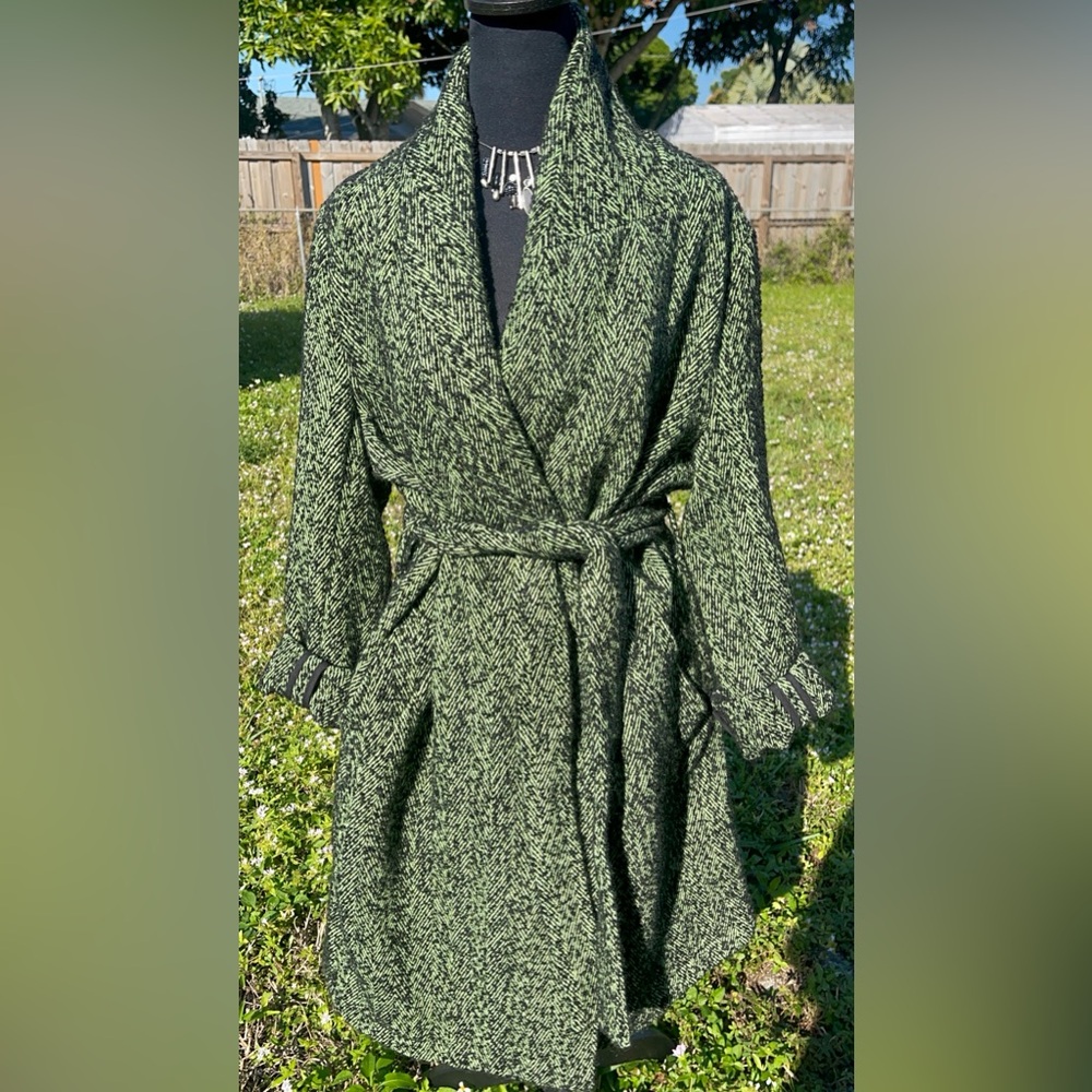 Free Shipping-NWT -Scotch  & Soda Green Trench Coat